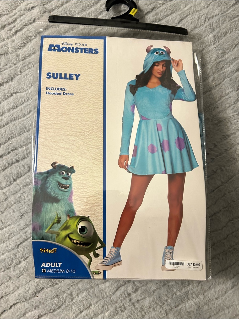 Disney PIXAR Monsters Inc Sulley Hooded Dress Costume Adult Medium